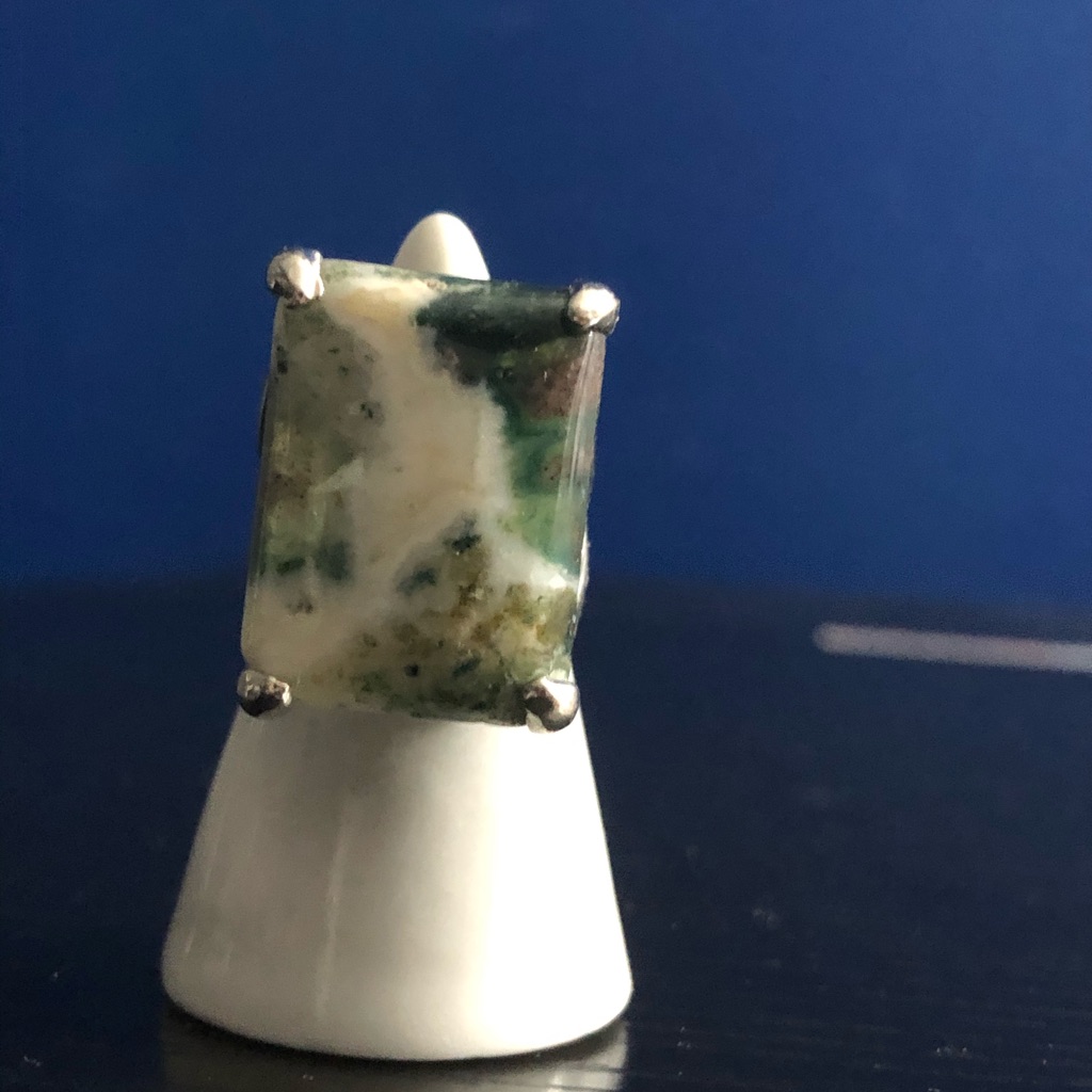 Green Marble Statement Ring, 6